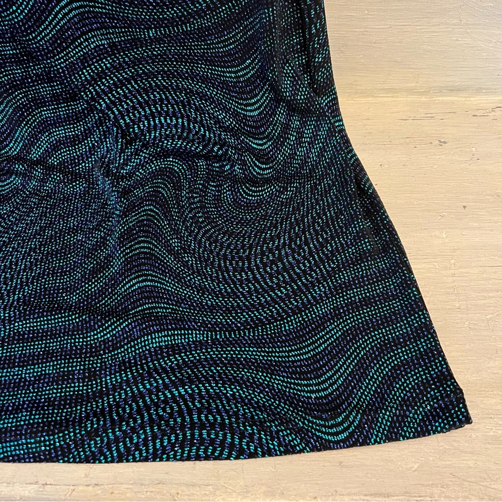 Vintage Connected Apparel Purple Aqua Shimmer Glitter Dot Dress Size 12 GC - Picture 4 of 6